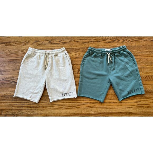 2 Pairs Honor The Gift White Green Basketball Gym Running Shorts   Boys Size 14 - Picture 2 of 8